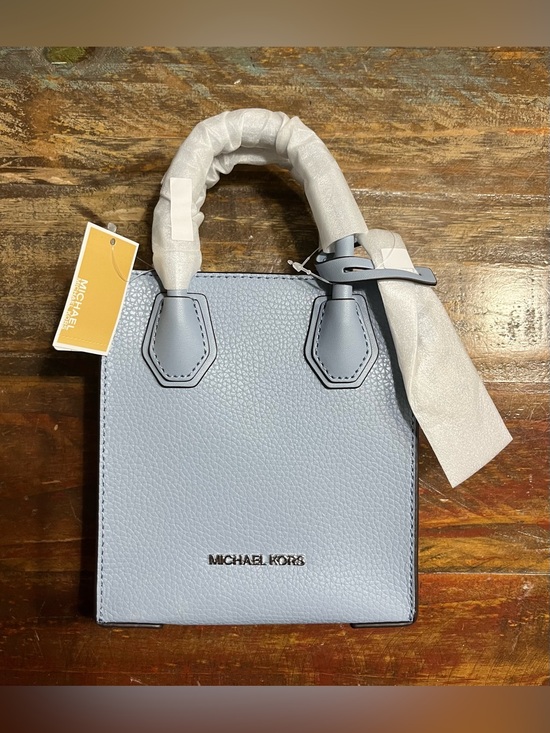 Michael Kors Handbags - MICHAEL KORS MERCER EXTRA SMALL XS SHOPPER CROSSBODY BAG Pale Blue NEW WITH TAGS